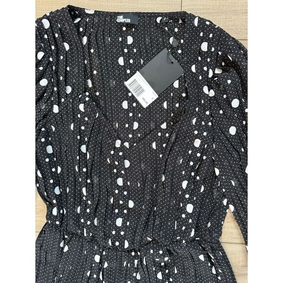 New Women’s Black White Polka Dot The Kooples Paris Dress Size 1 S Small - Picture 2 of 3